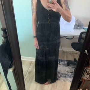 O’Neill black cotton gauze maxi dress.